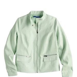 New Apt. 9 Long Sleeve Moto Jacket in Pearberry Green Retail $68.00 size XS